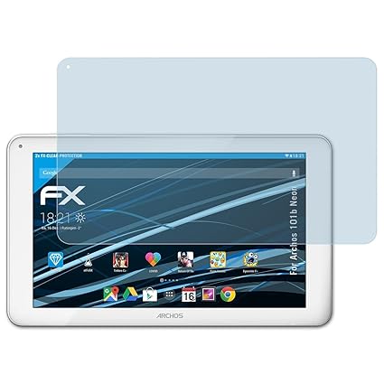 atFolix Schutzfolie kompatibel mit Archos 101b Neon Folie, ultraklare FX Displayschutzfolie (2X)