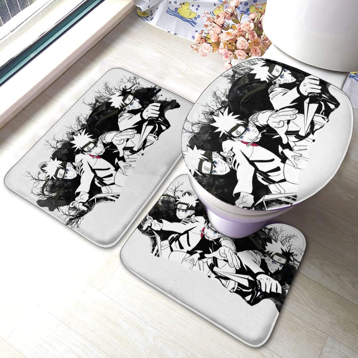 Amazon SKGQZD Naruto Uzumaki Naruto Bath Mats 3 Piece Set Bathroom 