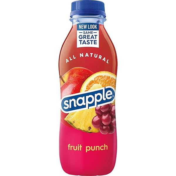 SNAPPLE FRUIT PUNCH JUICE DRINK, 16 FL OZ RECYCLED PLASTIC BOTTLE, PACK OF 12