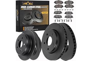 WEIZE Front & Rear Truck & Tow Brake Kit, HIGH CARBON STEEL & Maximum Cooling Rotors + Carbon Fiber Ceramic Brake Pads, Fit for Jeep Wrangler 2007-2017 Jeep Wrangler JK 2008