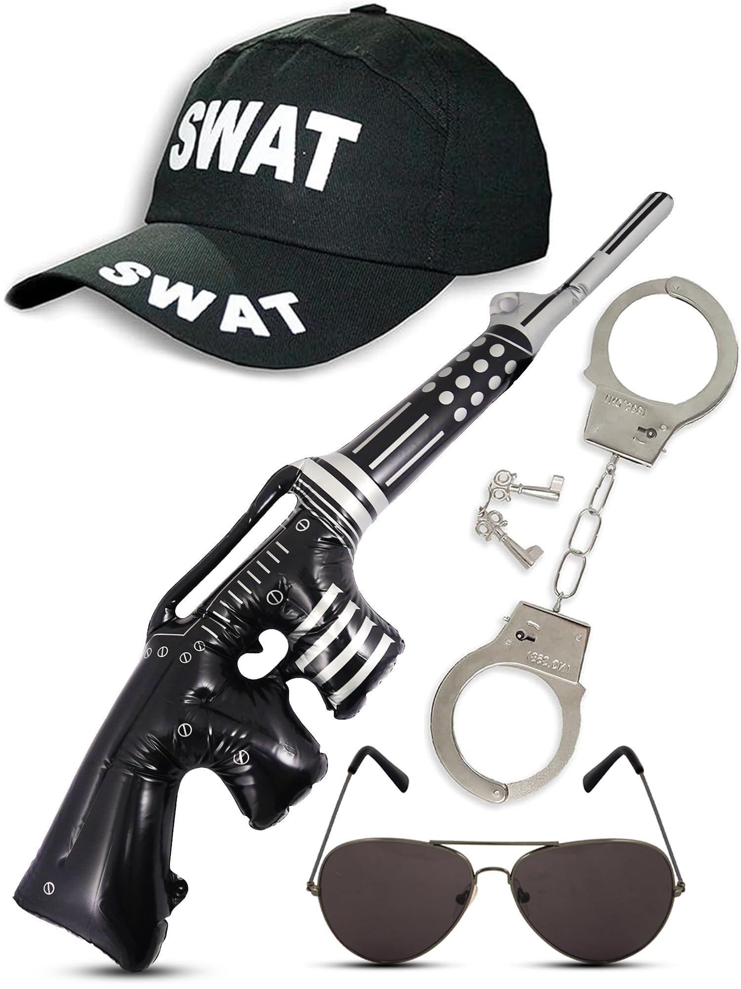 Mega_Jumble ADULT SWAT POLICE SET MENS OR WOMENS GREAT FOR COPS AND ROBBERS FANCY DRESS PARTY ACCESSORY