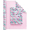 WERNNSAI Mermaid Wrapping Paper - 1 Roll 17” x 33 ft Reversible Birthday Wrapping Paper Roll Junbo Roll Mermaid Birthday Gift Wrap Kids Mermaid Party Favor Happy Birthday Wrapping Paper Polka Dot Design