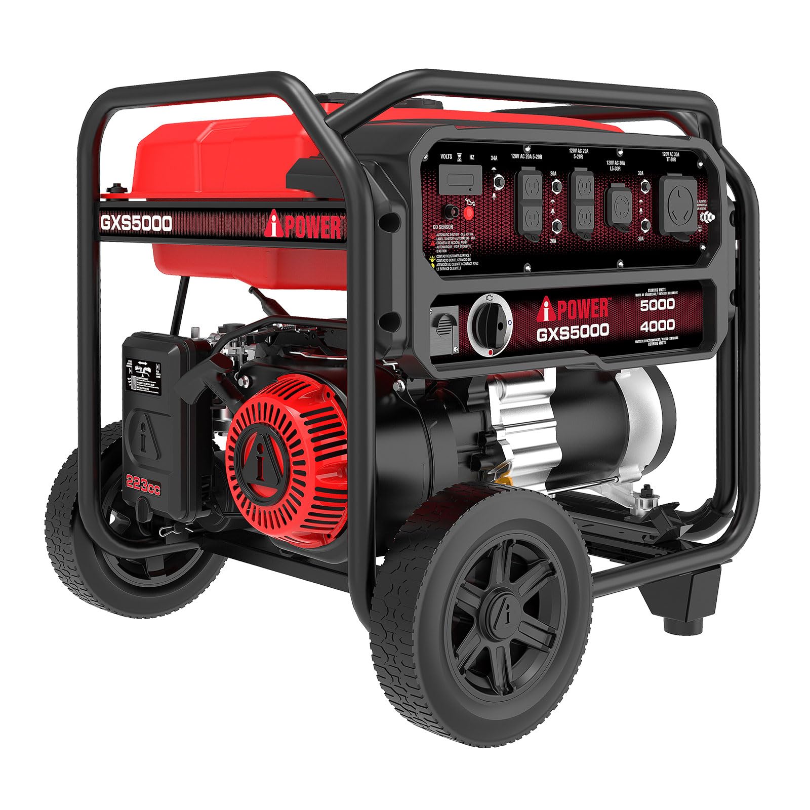 Photo 1 of ** unable to test without fuel**
A-iPower 5000-Watt Portable Generator Gas Powered, CO Sensor Shutdown, Heavy Duty Generators with 223cc OHV Engine For Jobsite, RV, Home Backup, Emergency (GXS5000)