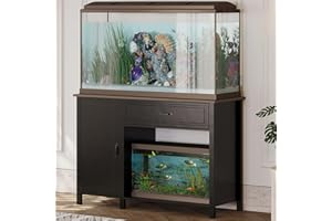 FACEKET Fish Tank Stand - Heavy Duty Wooden 55-75 Gallon Aquarium Stand with Storage Cabinet for Fish Tank Accessories - 770 LBS Capacity, 51"x19.6"x35"H
