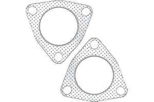 YGQ 2.5 Inch Exhaust Gasket 3-Bolt 63.2mm Muffler Flange Header High Temperature w/Fire Ring Replacement 2 Pcs