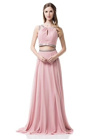 red two piece prom dress