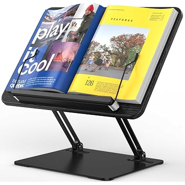 Soporte de libro para lectura, soporte de libro ajustable con