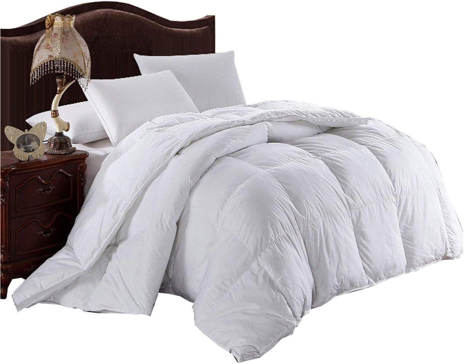 Royal Hotel Down Comforter, Hypoallergenic Down Comforters, Light and Buffy, 100% Cotton Solid Shell, Medium Warmth, Duvet Insert, Full / Queen