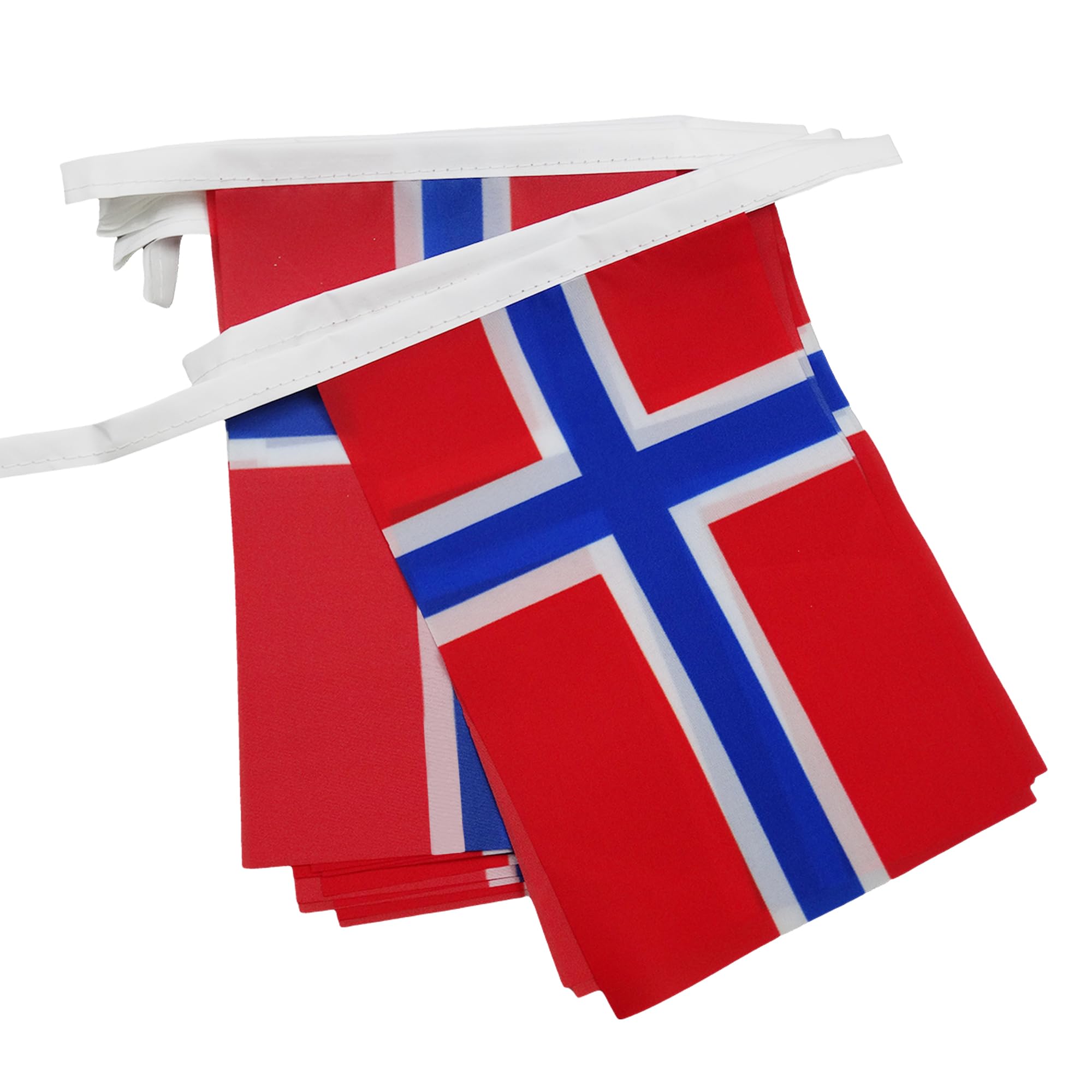 AZ FLAG - Norway Bunting Flag - 40 Ft Garland with 20 Norwegian Flags 18'' x 12'' - 100% Polyester String Pennant - 12 meters