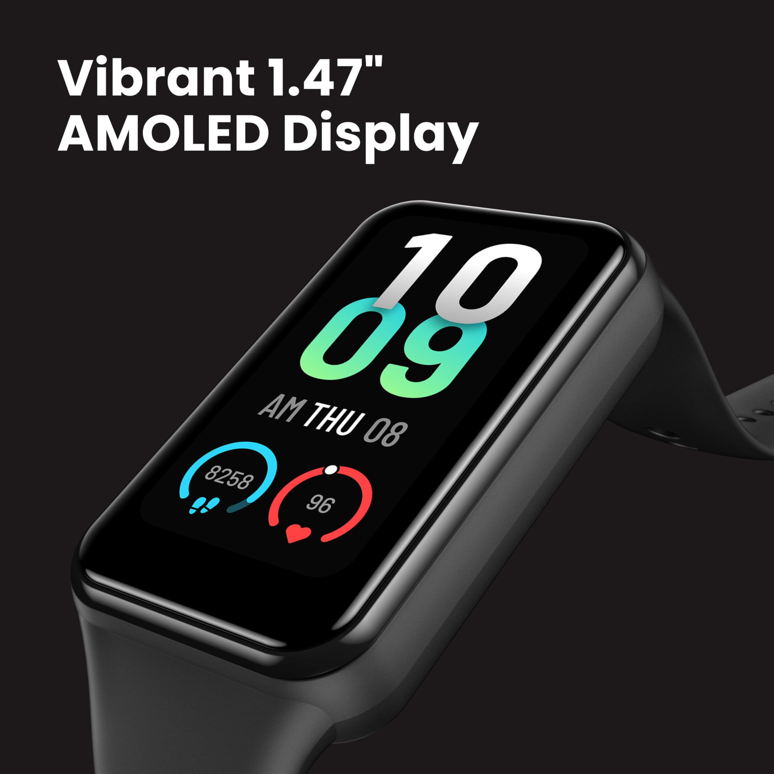 Amazfit Band 7 Fitness and Activity Trackers and Smartwatches, Heart Rate, SpO2, Sleep Analysis, Amazon Alexa Built-In, 18-Day Battery, Black