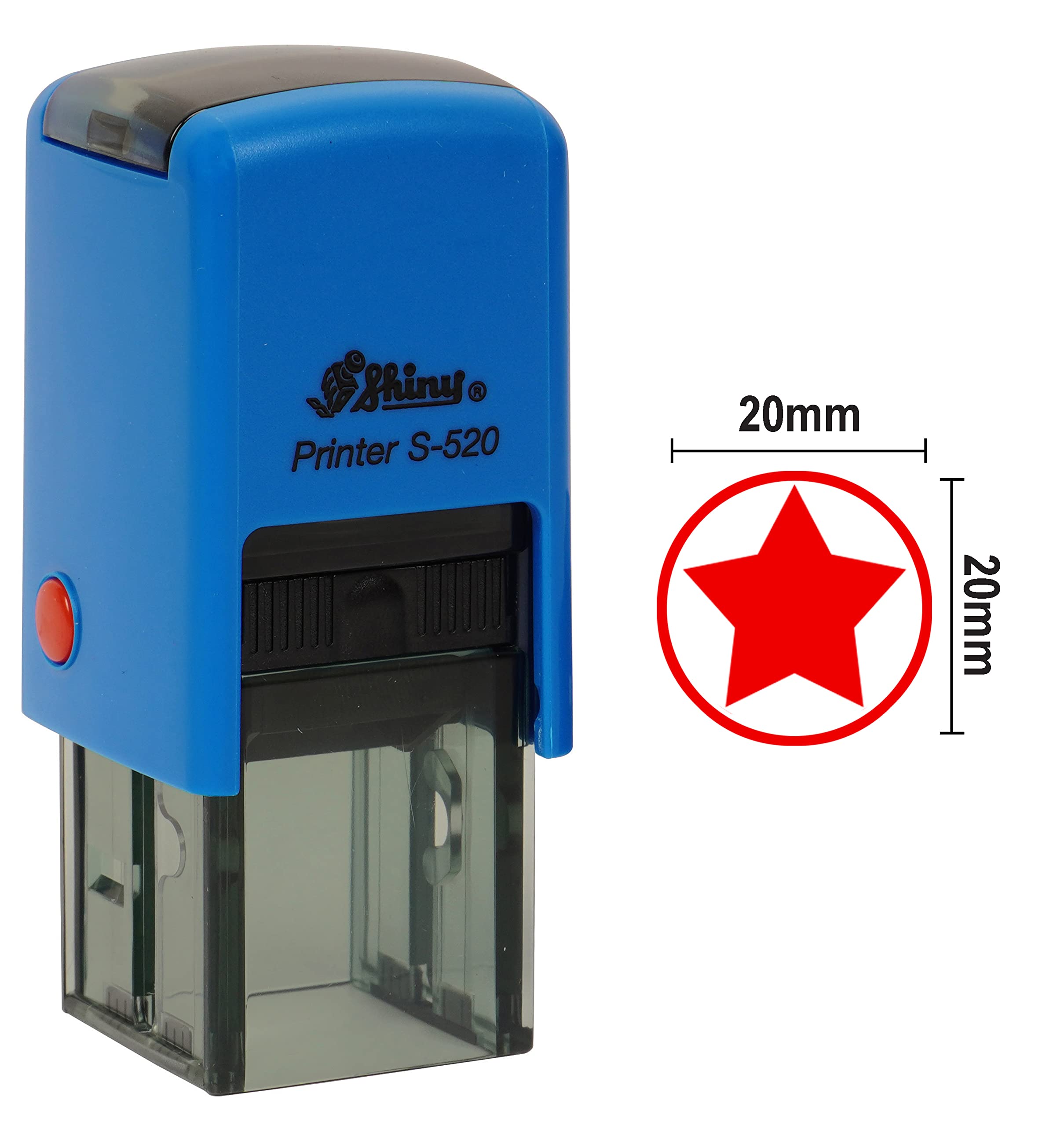 Printtoo Star Round Self Inking Rubber Stamp Custom Shiny 20mm Mini Stamps Personalized Teachers Stamps