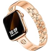 Missair Compatible with Apple Watch Band 38mm 40mm 41mm 42mm 44mm 45mm 46mm 49mm, Stainless Steel Metal Strap Women Dressy Bracelet Wristband for iWatch Series 11 10 9 8 7 6 5 4 3 2 1 SE Ultra