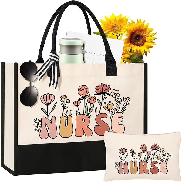 Veqzc Nurse Prayer Canvas Tote Bag - Nurse Appreciation Gift, RN Gifts, Reusable Grocery Shopping Bag, Durable 15" Tote For Women (White) - View #7
