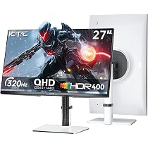 KTC 27 Inch White Gaming Monitor 300Hz/320Hz, QHD 1440P Fast IPS