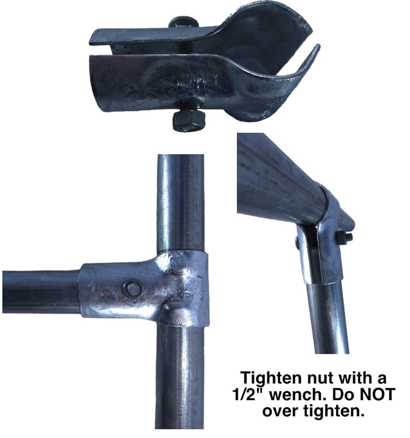 END CLAMP/Panel T CLAMP 15/8 Chain Link Fence Clamp 15/8 x 15/8 4 Clamps forTing into a