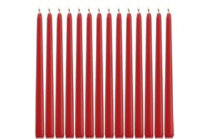 HOWEMON 14 Pack Red Taper Candles - Taper Candles 12 Inch Dripless, Smokeless & Unscented - 10 Hours Long Burning - Hand Poured Tall Candlesticks - Ideal for Weddings, Dinner Parties, and Home Decor
