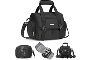 RAINSMORE Camera Bag Professional Camera Case Small Sling Bag DSLR/SLR/Mirrorless Shoulder Crossbody Bag with Waterproof Rain