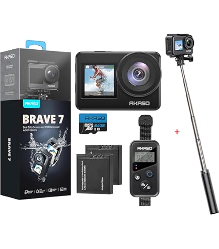 Amazon.com : AKASO Brave 7 Action Camera with 64GB U3 SD Card and