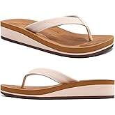 COFACE Flip Flops for Women With Comfortable Arch Support Ladies Fashion Platform Thong Sandals Soft Yoga Mat Sole For Beach/Indoor Outdoor