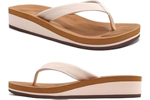 COFACE Flip Flops for Women With Comfortable Arch Support Ladies Fashion Platform Thong Sandals Soft Yoga Mat Sole For Beach/Indoor Outdoor