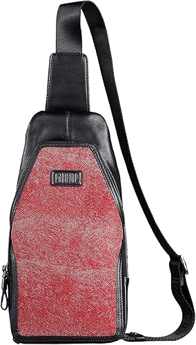 Amazon ボディバッグ メンズ 斜めがけ 本革 レザー ショルダーバッグ 人気 斜めがけバッグ ブランド パボジョエ Pabojoe レッド ボディバッグ ワンショルダー