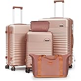 CONCEPTEN Luggage Sets 5 Piece, Suitcases with Wheels, Hardshell Suitcase Set, ABS Carry on Luggage Set with TSA Lock, Travel Luggage