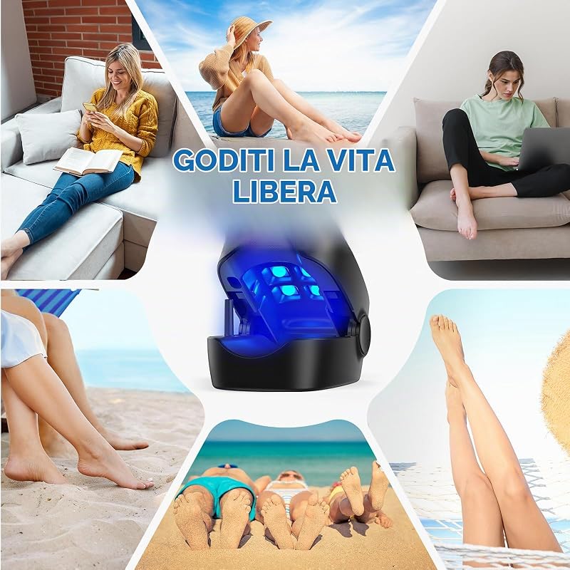 Dispositivo Laser dei Funghi Unghie Indolore, Berrlly Dispositivo Laser di Trattamento per Funghi Unghie, Portatile con Typo C Cavo, 7 Minuti al Giorno Ripristinare Bellezza Adatto per Casa (Negro) — foto 6 di 8
