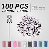 MelodySusie Sanding Bands 100Pcs 180 Grit Nail Drill Bits Zebra view 2