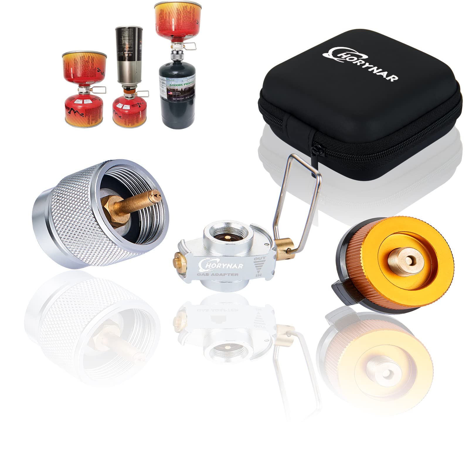 Photo 1 of Horynar Butane Refill Adapter Isobutane Fuel Canister Butane Propane Adapter with Exhaust Air Pressure Button/Great for Jetboil Fuel Canister/Backpacking Camping Stove