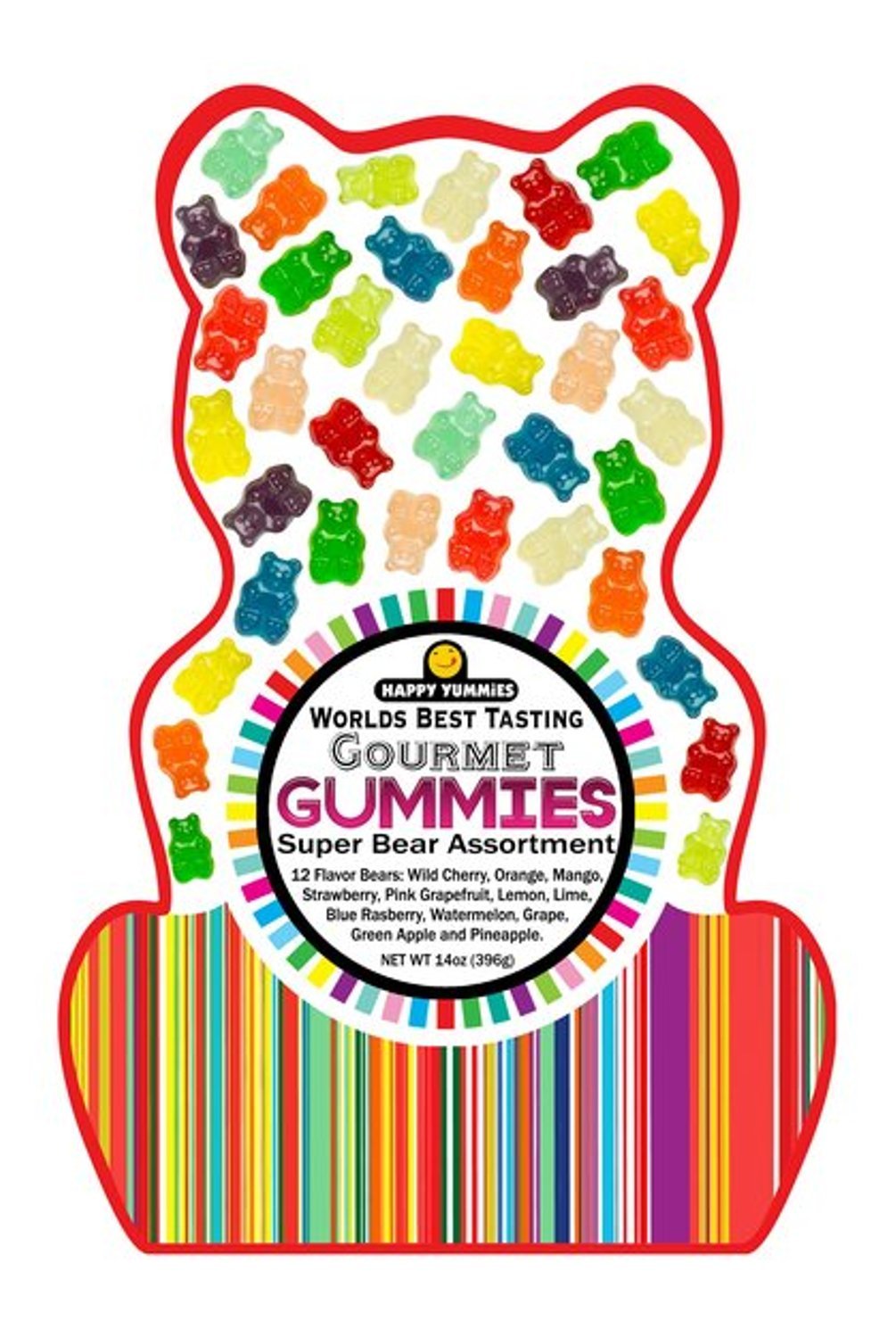 NEW Gummy Bear 14 Oz Pack Fat Gluten Free 12 Flavor Super Gummi Bears