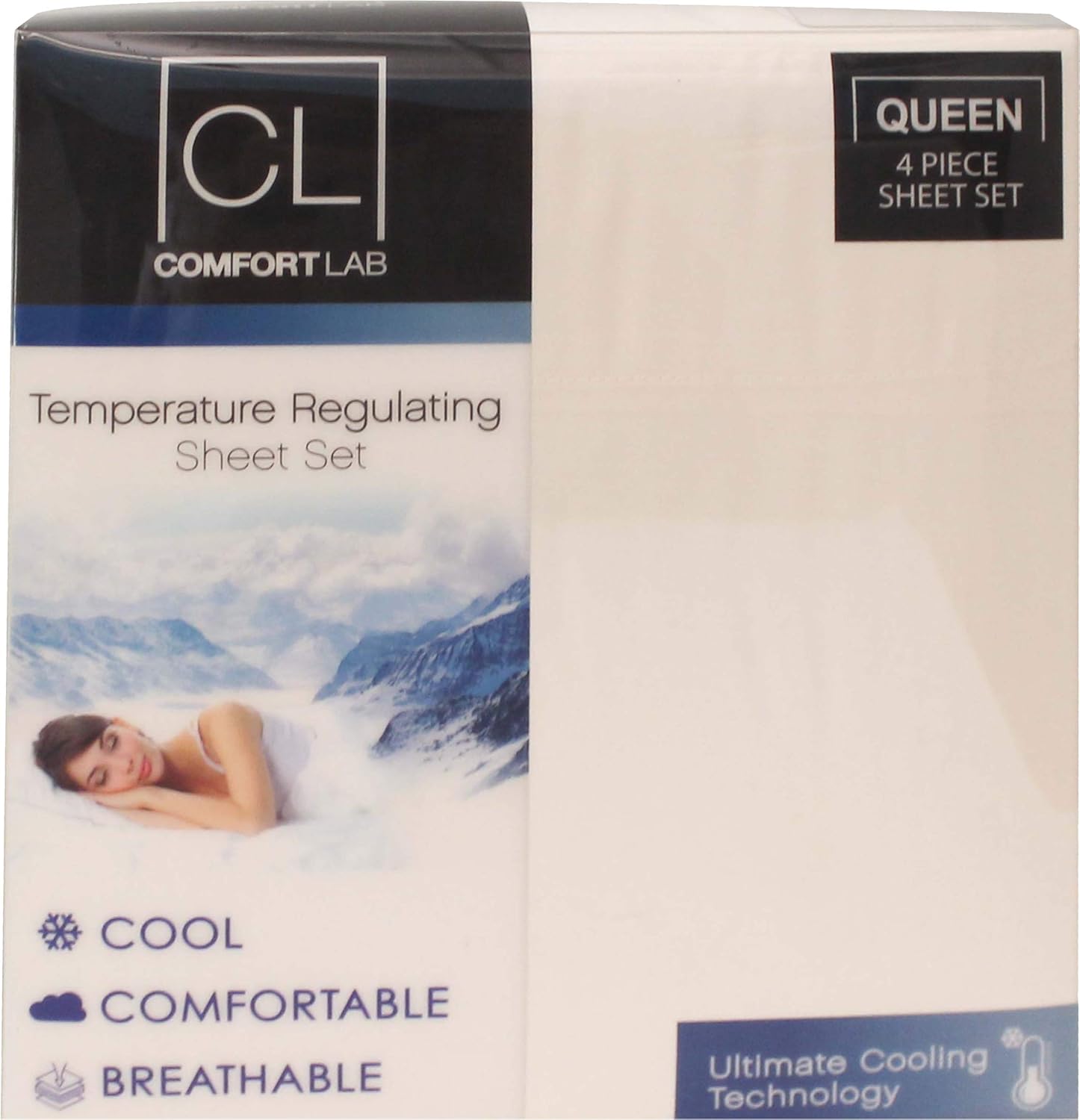 Posh Home Comfort Lab Temperature Regulating Ultimate Cooling Technology Luxurious All Year Round Cool Comfortable Breathable 4 Piece Sheet Set (Twin, Ivory)