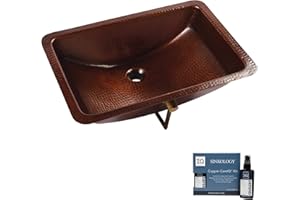 SINKOLOGY Curie Copper 21" Rectangular Undermount Bath Sink with Care Kit