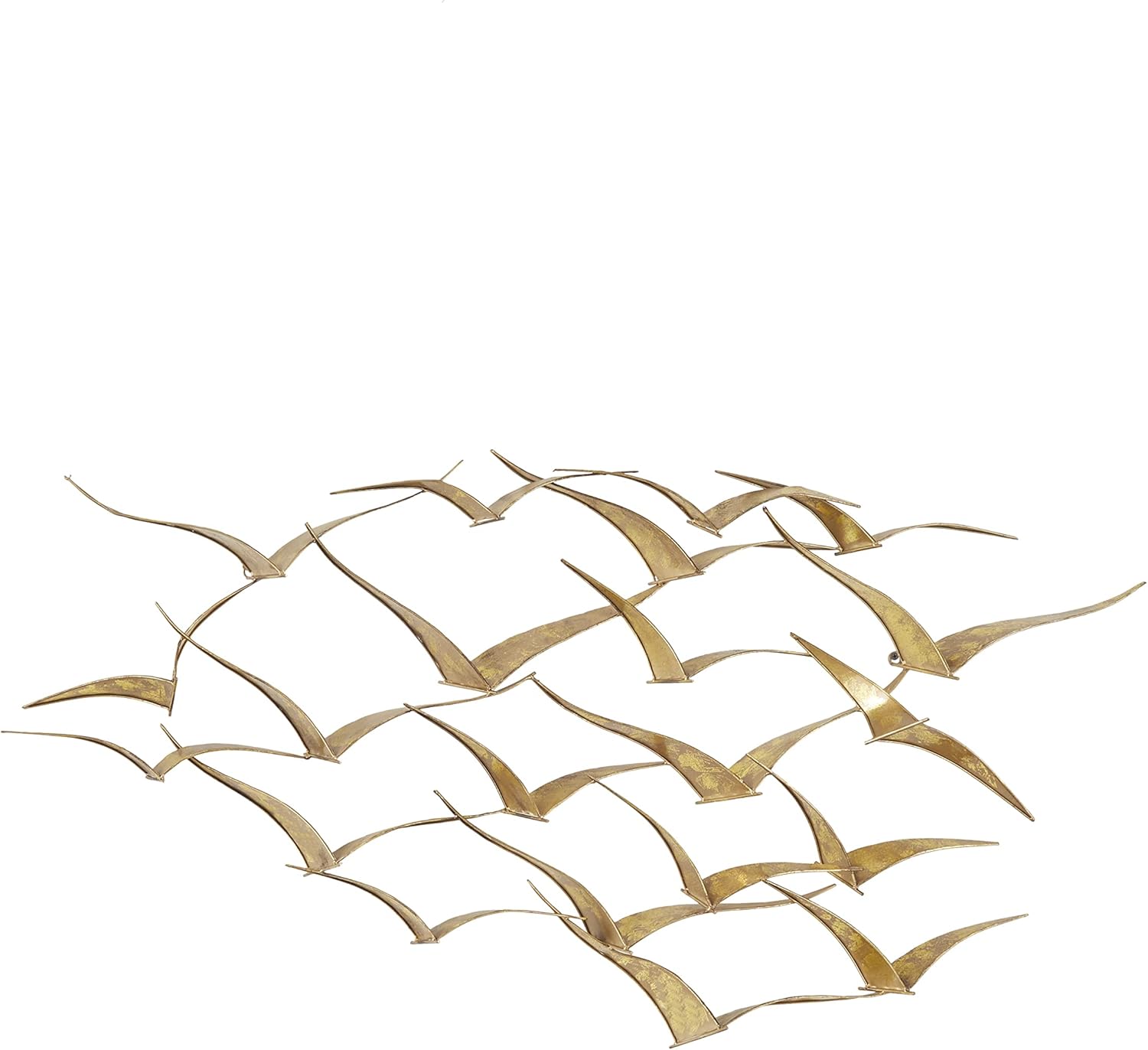 Plaques & Wall Art - Deco 79 Metal Bird Foiled Flying Flock Of Wall Decor, 47
