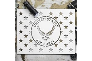 United States US Air Force 50 Stars Flag Union Stencil Template Reusable 11 x 8.5 Inches for Painting on Walls, Wood, Glass, Scarpbooking, Graffity, Arts and Crafts, DIY LIONX