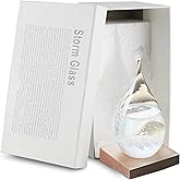 Enkrio Storm Glass Weather Station Weather Predictor Barometer Bottle with Wood Base for Home Office Decoration