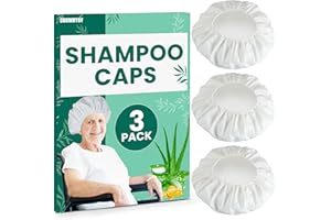 CUKWUYBY WUYUAN 3 Pack Shampoo Caps No Rinse Waterless Shampoo Caps Hair Wash Caps Shampoo and Condition Cap for Bedridden Patients, Elderly, Adults