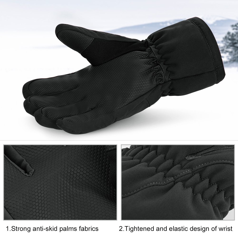 Vbiger Winter Ski Gloves Waterproof Outdoors Sports Gloves Warm Snow Gloves for Men Women