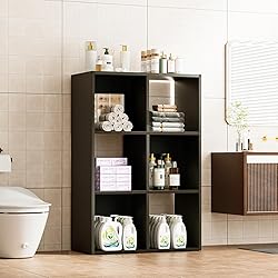 COMHOMA 6 Wood Cube Storage Organizer with Open