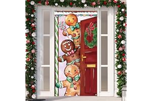 YARCOOLY Gingerbread Man Christmas Banner & House Decor - Candy Cane & New Year Xmas Decor for Home Party