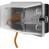ENERLITES Extra-Duty Weatherproof Enclosure, Outdoor Outlet Cover, Outdoor Decorator/GFCI Receptacles, Dual Installation, Horizontal or Vertical Use, 1-Gang 6.1&rdquo; x 3.4&rdquo; x 2.8&rdquo;, Clear Cover, IUC1HV-D