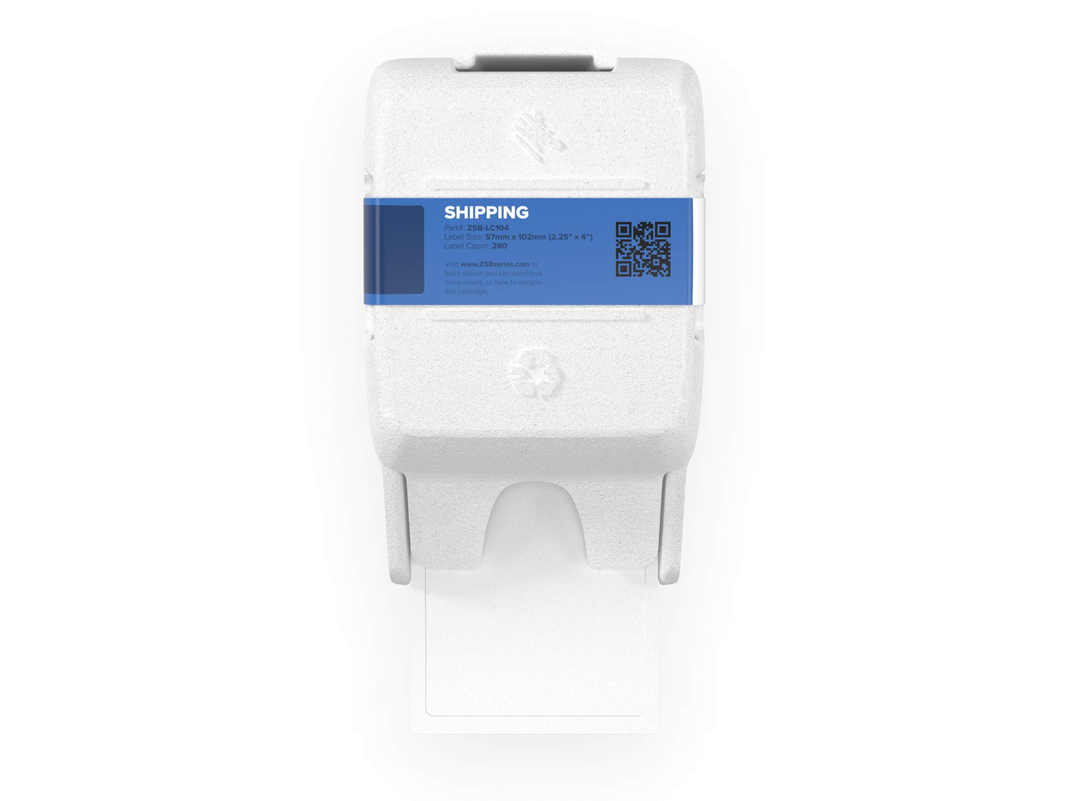 Zebra - ZSB Mailing Labels for Thermal Label Printer | Label Printer Cartridge - ZSB-LC104-2.25 x 4 inch (280 Labels in Cartridge) | Compatible with ZSB-Series Label Printer Machine