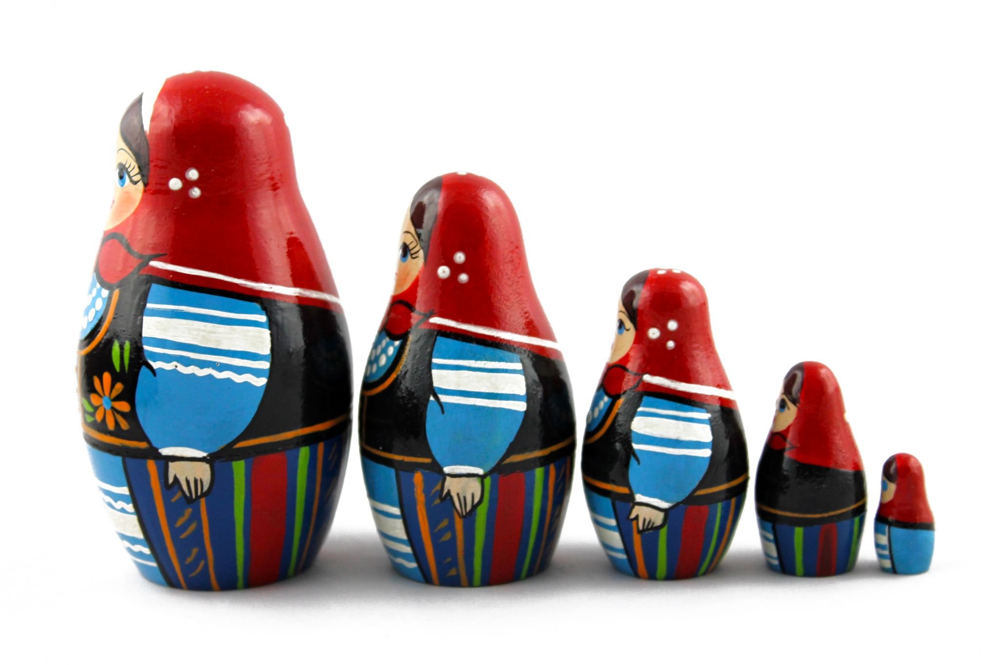 Matryoshka Matrioska Babuska Russian Nesting Wooden Doll Polish National Costume 5 Pcs Stacking Hand Painting Beautiful Nested Great Craft Matreshka