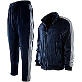 Mens Velour Set with Zippered Pockets and Velour Lining
