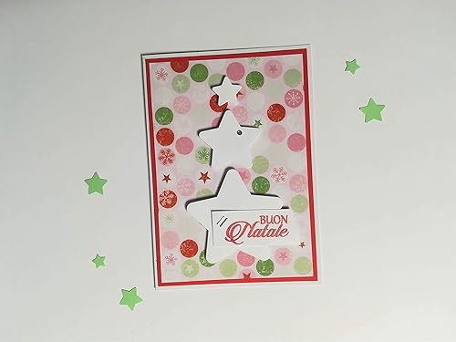 Biglietti Di Natale Handmade.Fantacartando Biglietto Di Auguri Buon Natale Con Stelle 10 5 X 14 8 Cm Realizzato A Mano Amazon It Handmade