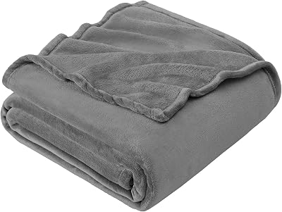EHEYCIGA Fleece Blanket Extra Large King 270x230cm Grey Throw