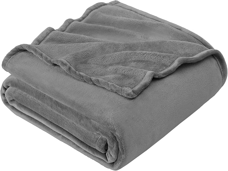 EHEYCIGA Fleece Blanket Extra Large King 270x230cm Grey Throw