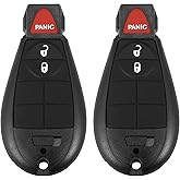 X AUTOHAUX 2pcs 433Mhz Keyless Entry Remote Car Key Fob for Jeep Cherokee 2014-2019 3 Buttons with Door Key 56046953 GQ4-53T