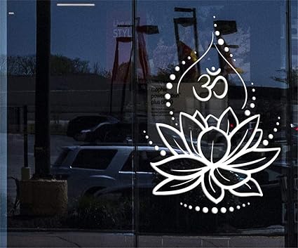 Stickers Muraux Bleu Gris Hindouisme Fleur De Lotus Symbole