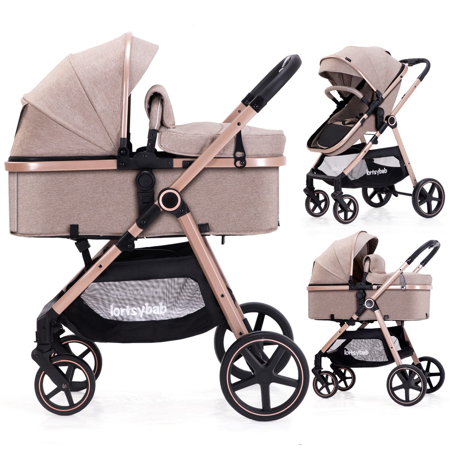 thumbnail image 2 of New DrBash 2-in-1 Baby Stroller With Bassinet Mode, Reversible Seat 2 of 11