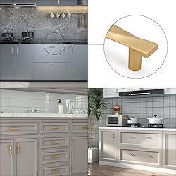 Rergy 10 Pack Gold Drawer Pulls Brushed Brass